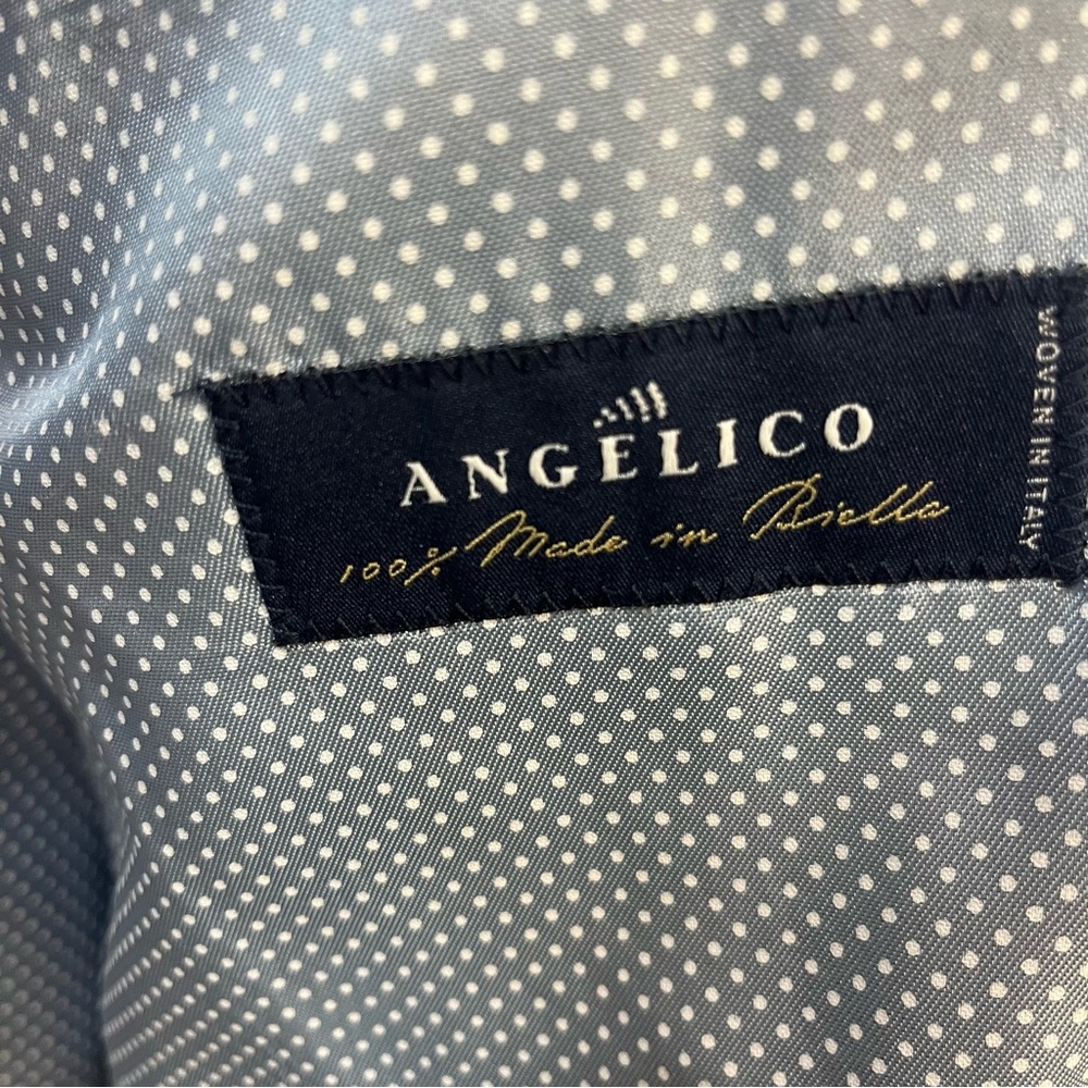 SAND Blazer Sz 46US Angelico Wool Linen Blue Windowpane Plaid Sport Coat - Picture 8 of 11